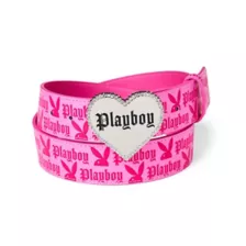 Pink Playboy Heart Buckle Belt at Spencer's