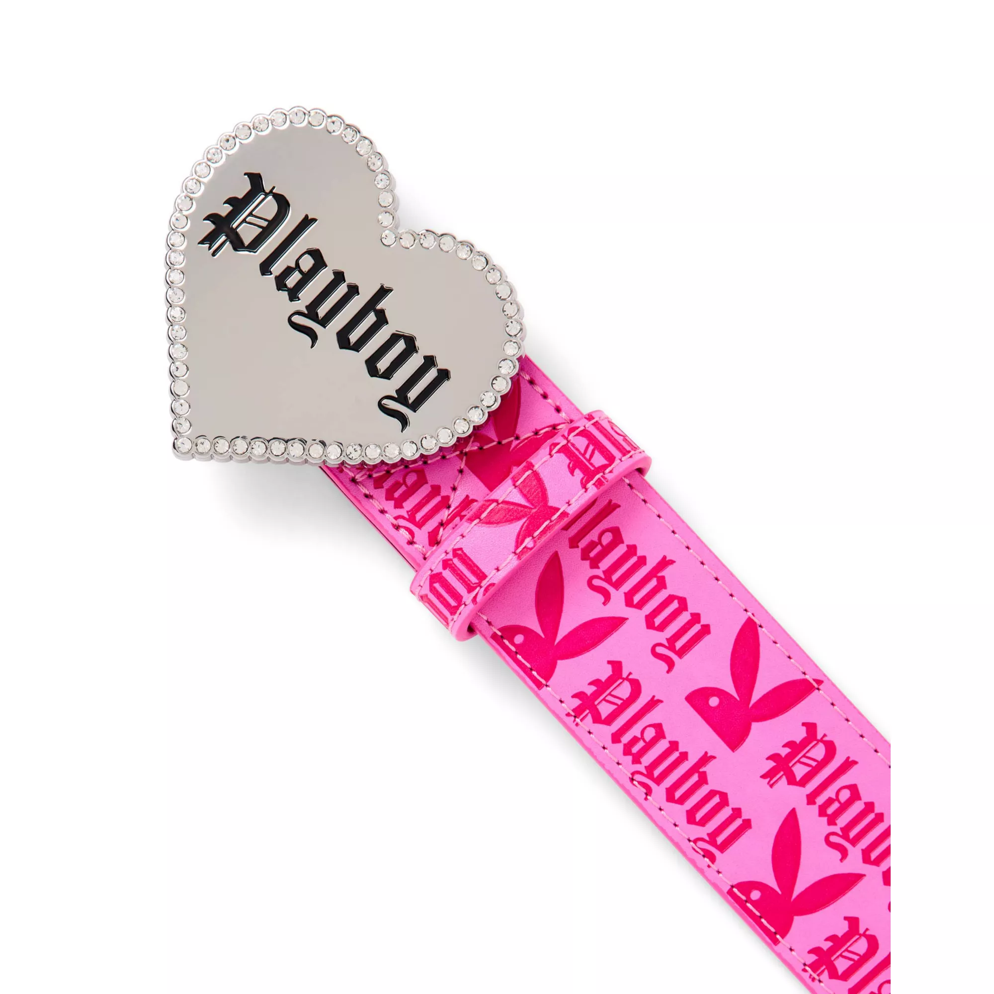 Pink Playboy Heart Buckle Belt at Spencer's