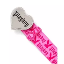 Pink Playboy Heart Buckle Belt at Spencer's