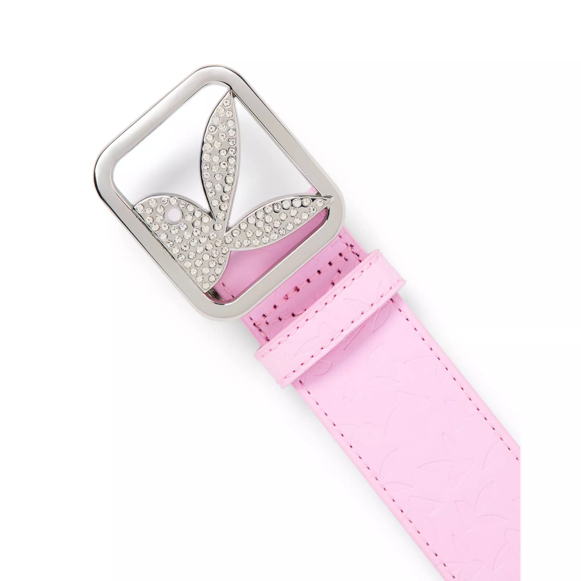 Pink Debossed Playboy Bunny Belt at Spencer's