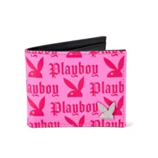 Hot Pink Embossed Playboy Logo Bifold Wallet at Spencer's
