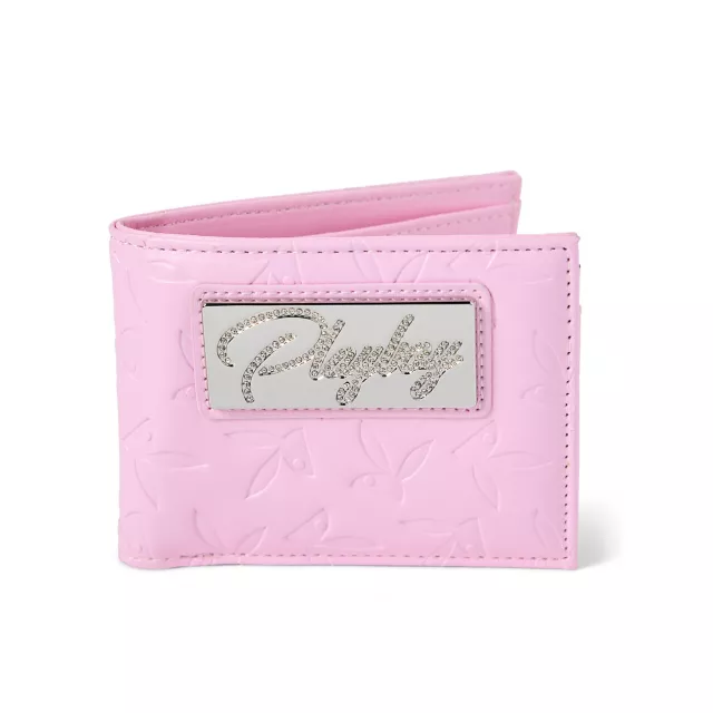 Pink Embossed Playboy Bunny Bifold Wallet at Spencer's