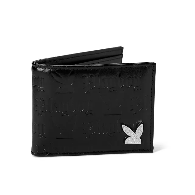 Black Debossed Playboy Bunny Bifold Wallet at Spencer's