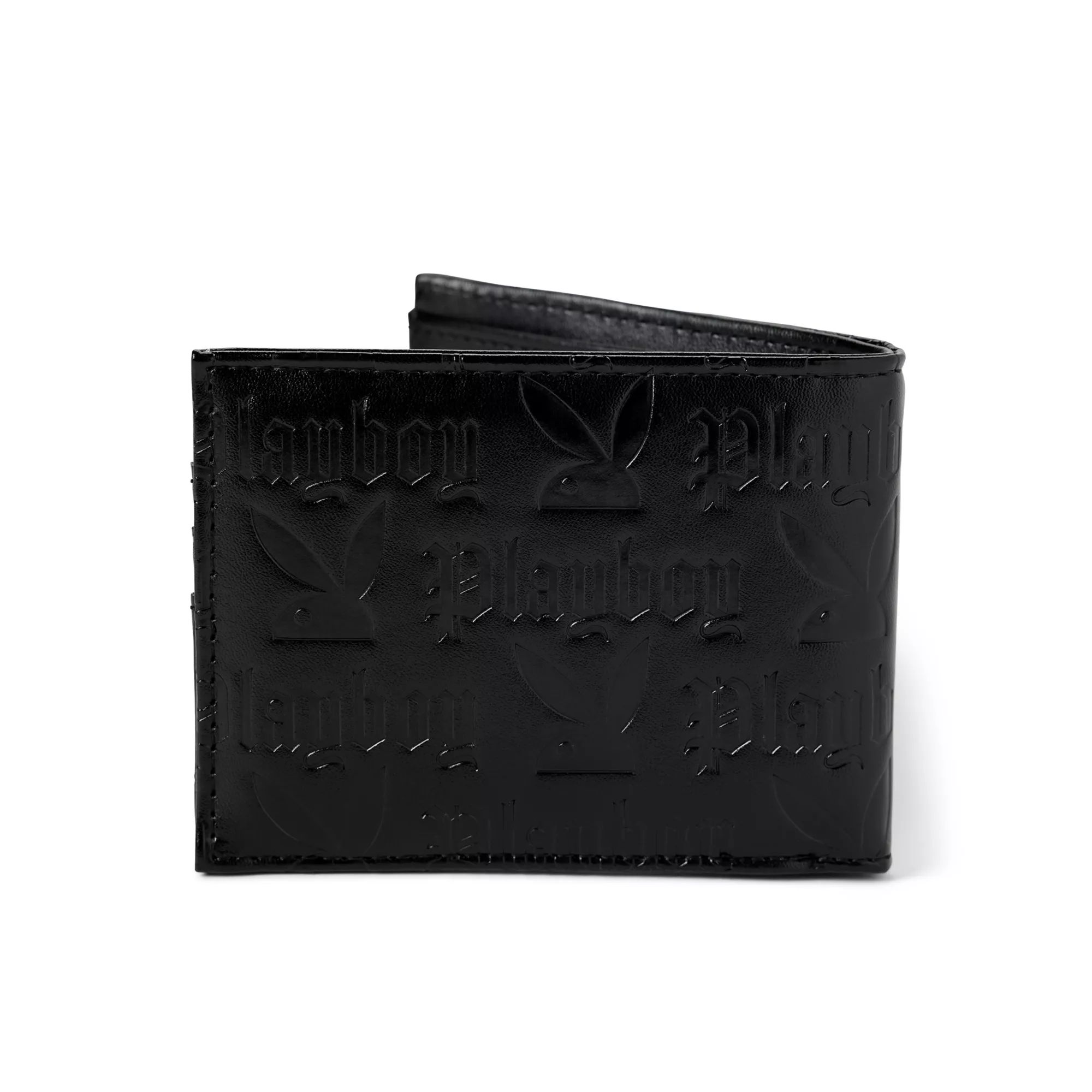 Black Debossed Playboy Bunny Bifold Wallet at Spencer's