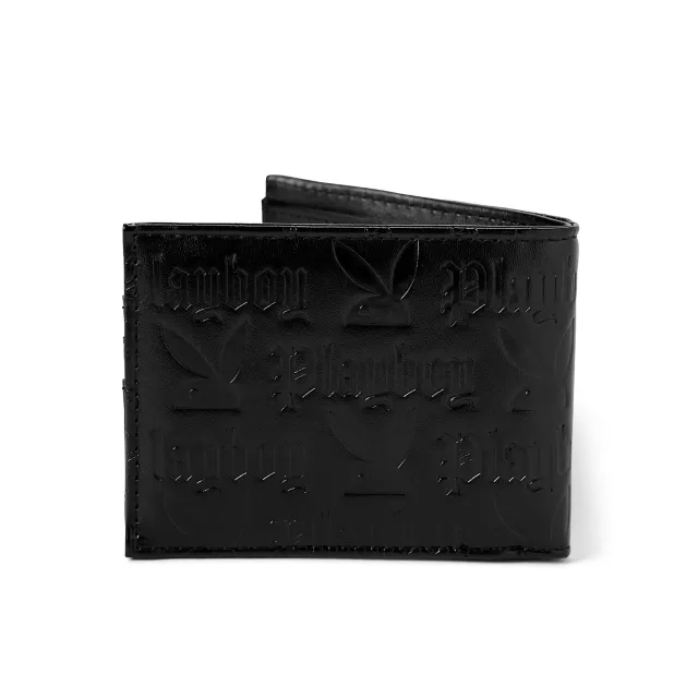 Black Debossed Playboy Bunny Bifold Wallet at Spencer's