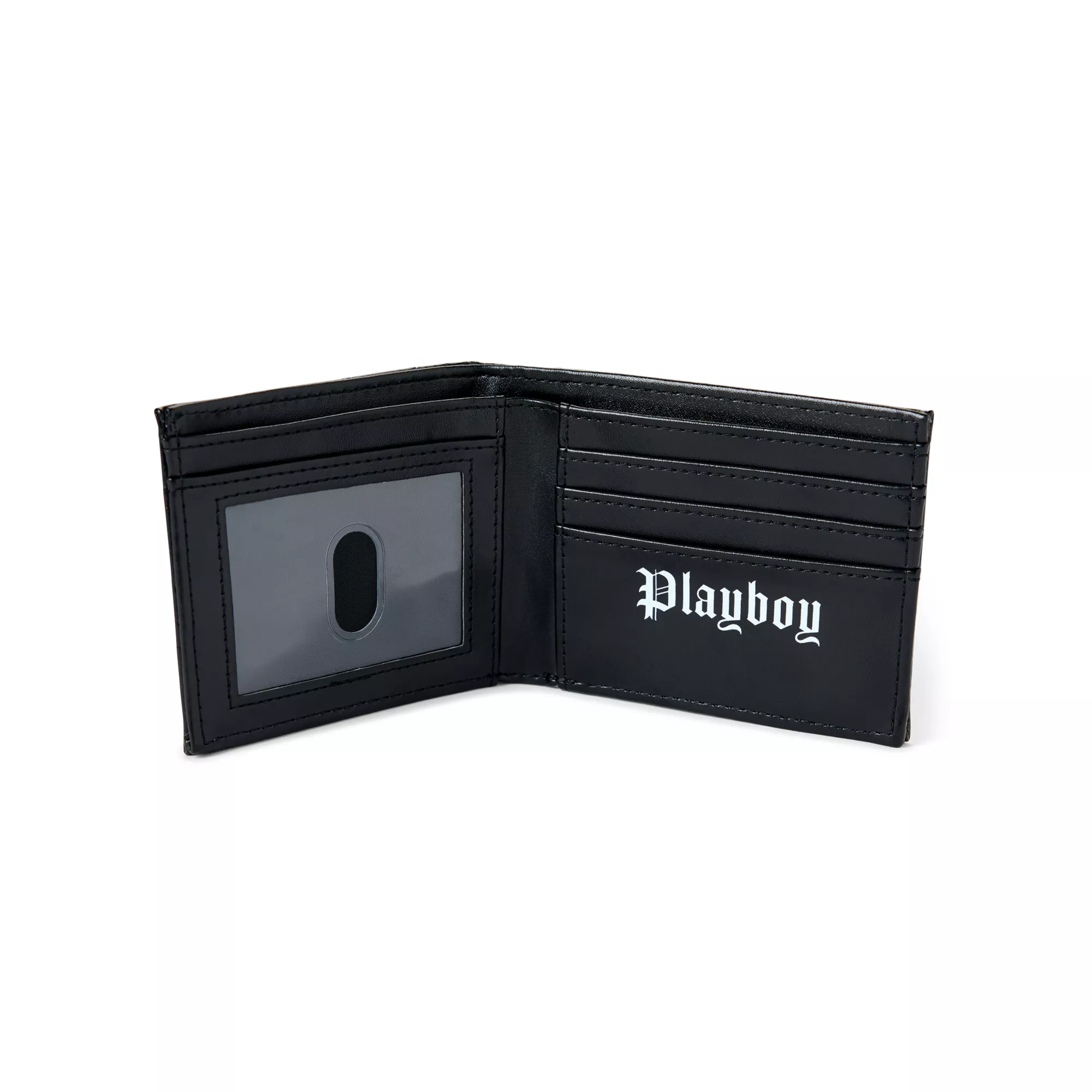 Black Debossed Playboy Bunny Bifold Wallet at Spencer's