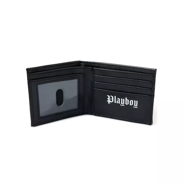 Black Debossed Playboy Bunny Bifold Wallet at Spencer's