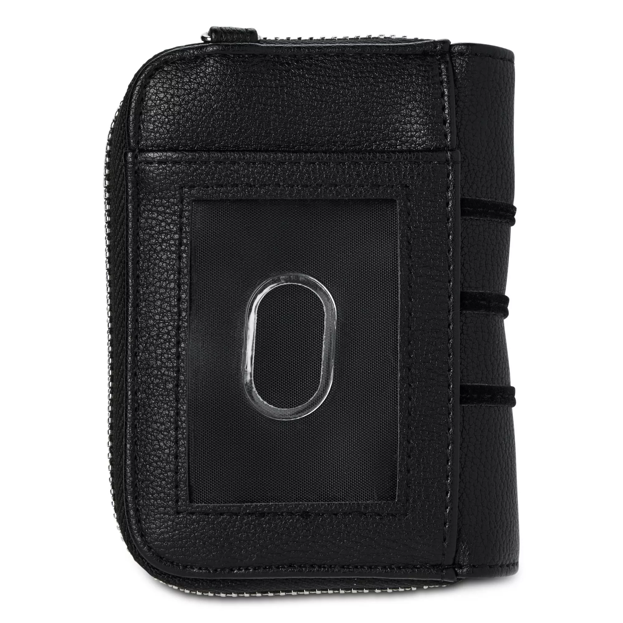 Black and Silver Ring Zip Wallet at Spencer's