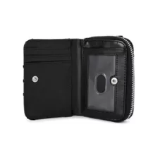 Black and Silver Ring Zip Wallet at Spencer's