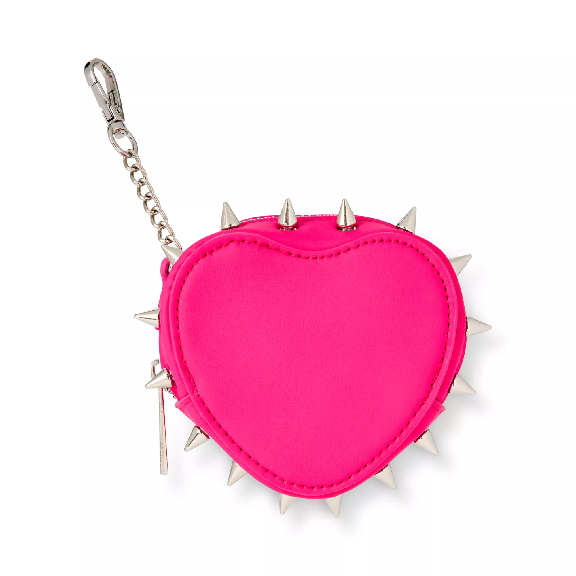 Pink Heart Spike Coin Pouch at Spencer's