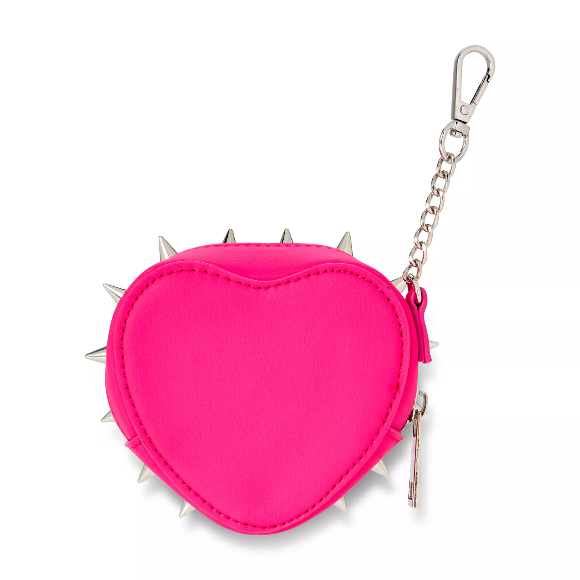 Pink Heart Spike Coin Pouch at Spencer's