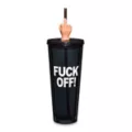 Molded Top Fuck Off Cup with Straw - 24 oz. at Spencer's