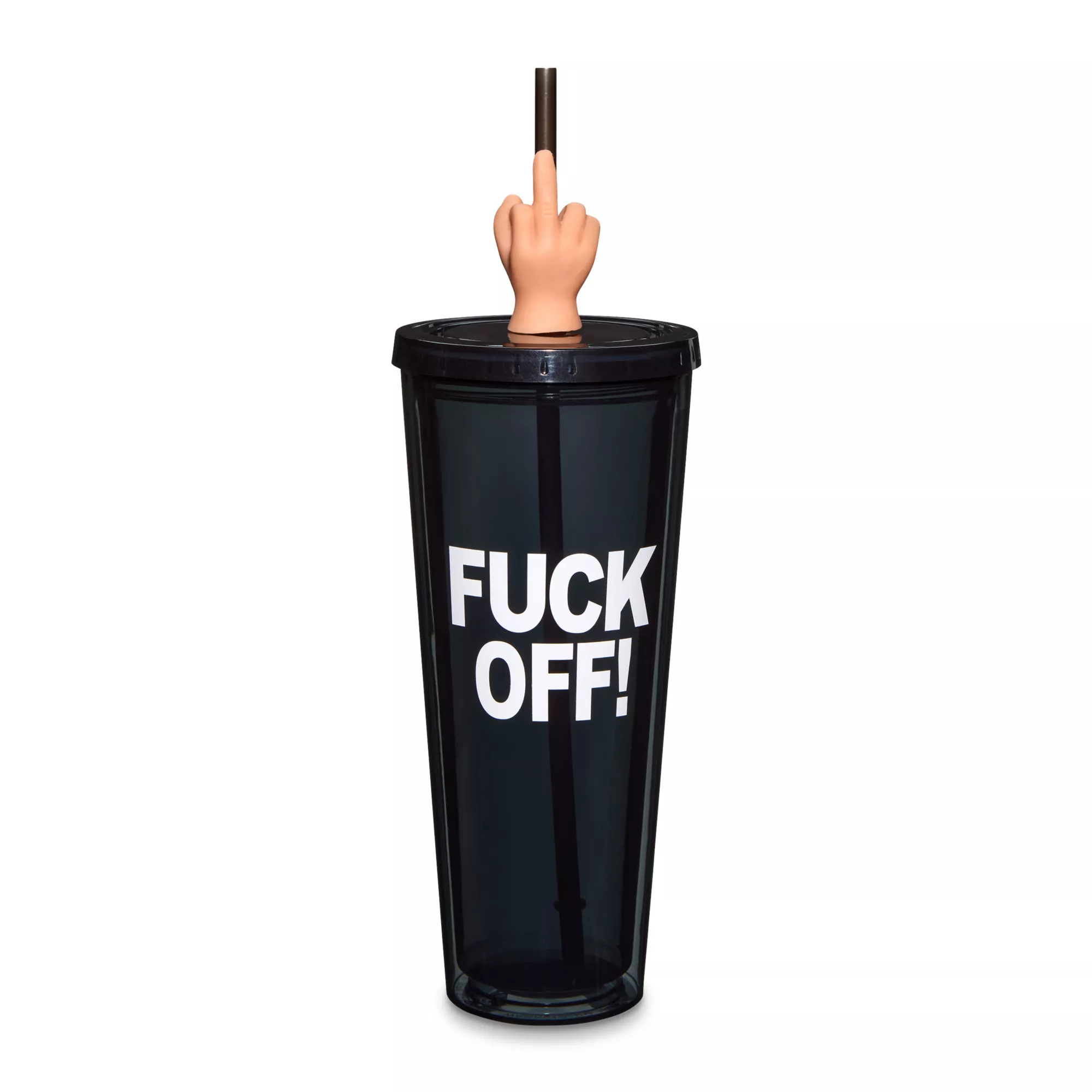 Molded Top Fuck Off Cup with Straw - 24 oz. at Spencer's