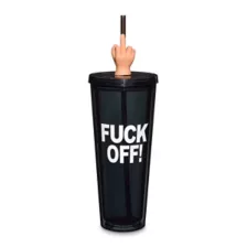 Molded Top Fuck Off Cup with Straw - 24 oz. at Spencer's