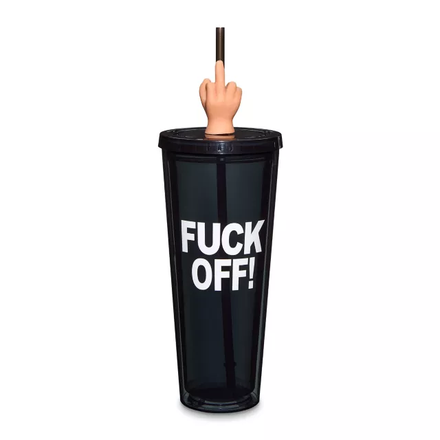 Molded Top Fuck Off Cup with Straw - 24 oz. at Spencer's