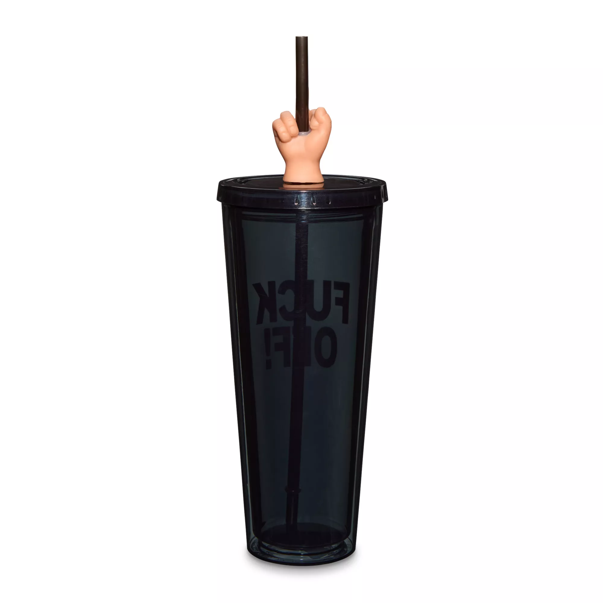 Molded Top Fuck Off Cup with Straw - 24 oz. at Spencer's