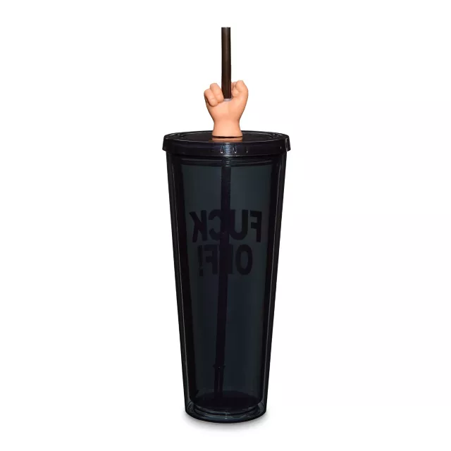 Molded Top Fuck Off Cup with Straw - 24 oz. at Spencer's