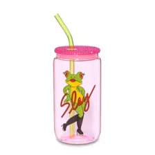 Slay Frog Rhinestone Glass Cup with Straw - 16 oz. at Spencer's