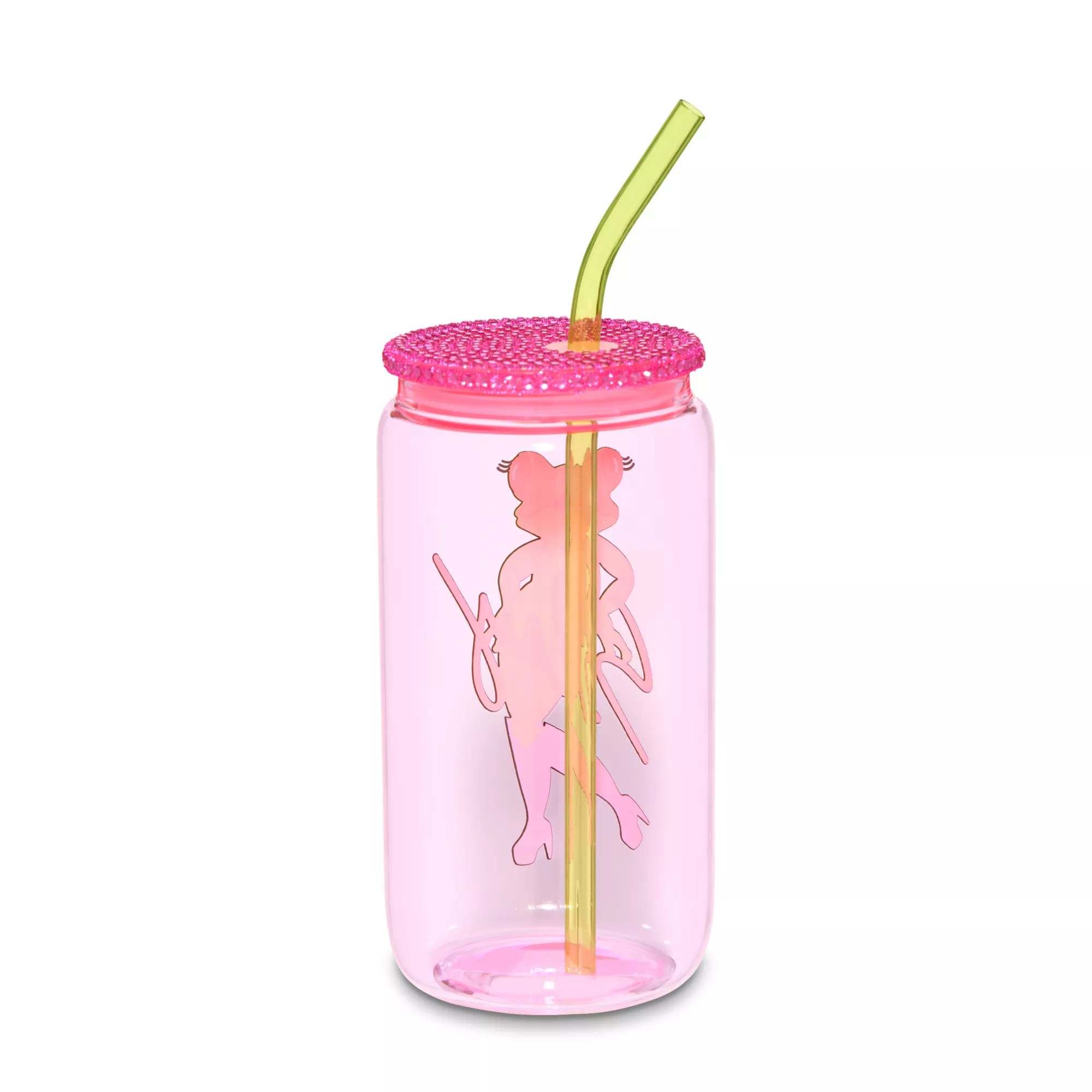 Slay Frog Rhinestone Glass Cup with Straw - 16 oz. at Spencer's