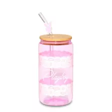 Playboy Lace Glass Cup with Straw at Spencer's