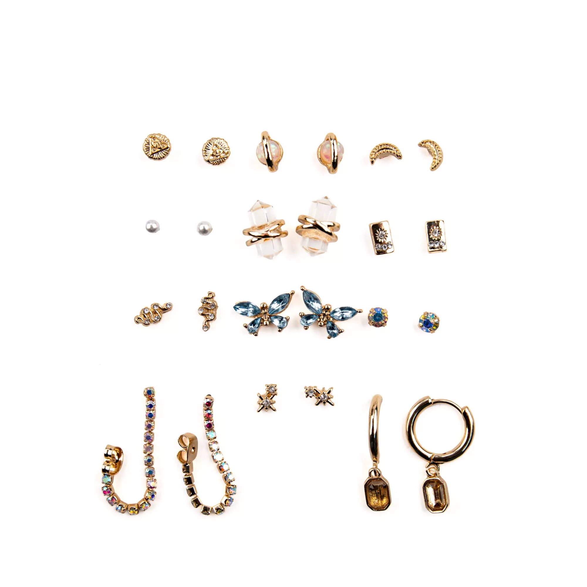 Multi-Pack Stellar Energy Stud and Hoop Earrings - 12 Pack at Spencer's
