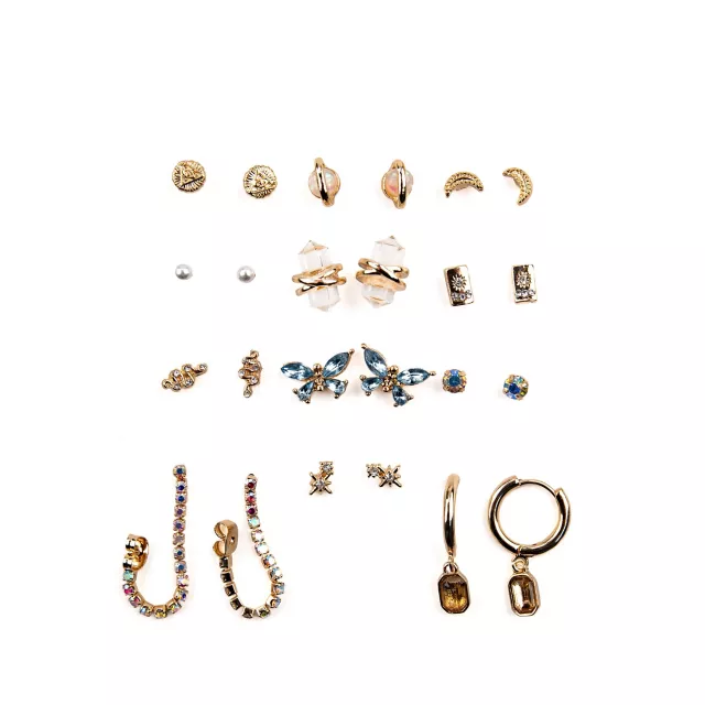 Multi-Pack Stellar Energy Stud and Hoop Earrings - 12 Pack at Spencer's