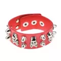 Red Studded Skull Cuff Bracelet at Spencer's