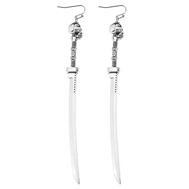 Skull Katana Dangle Earrings at Spencer's
