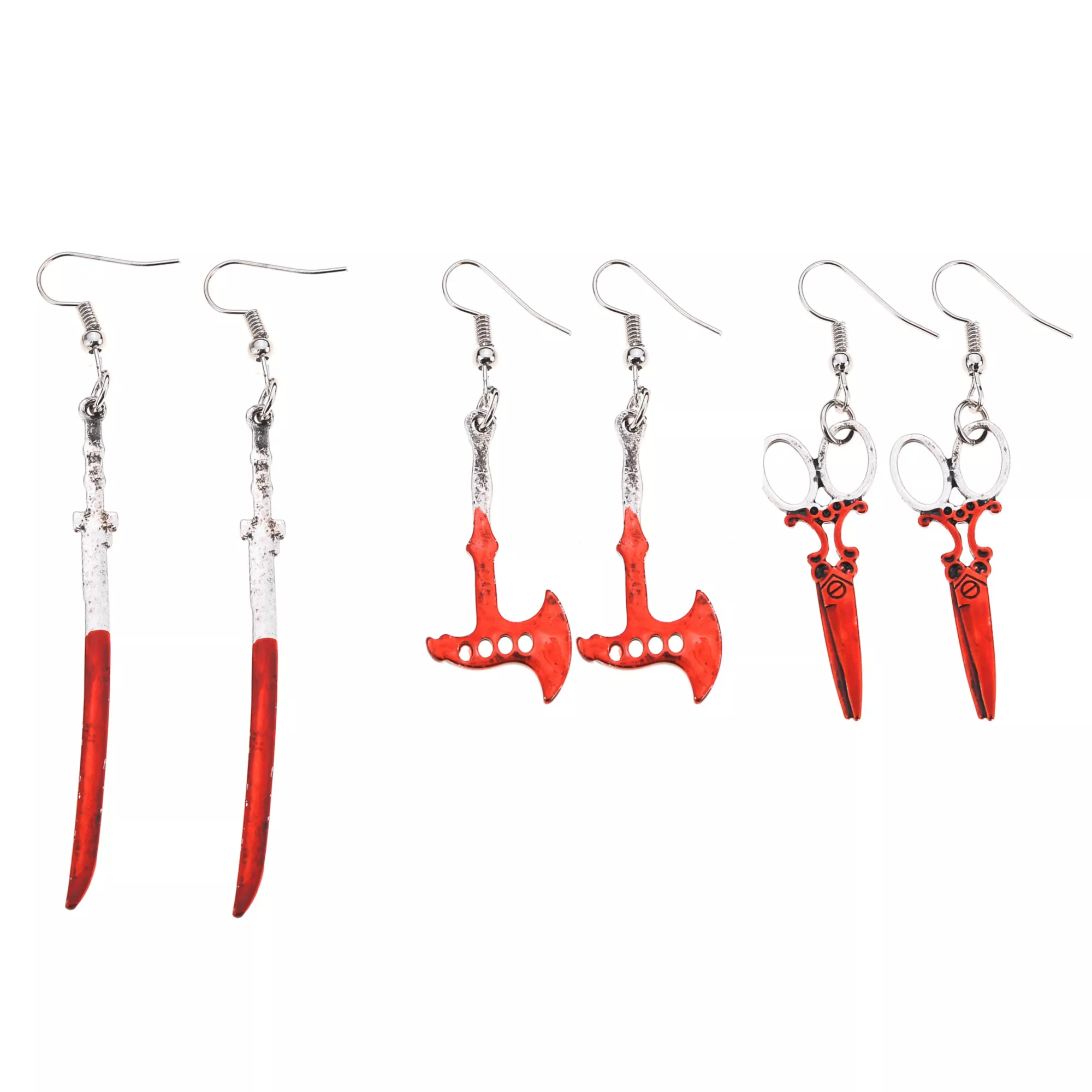 Multi-Pack Red Weaponry Dangle Earrings - 3 Pair at Spencer's