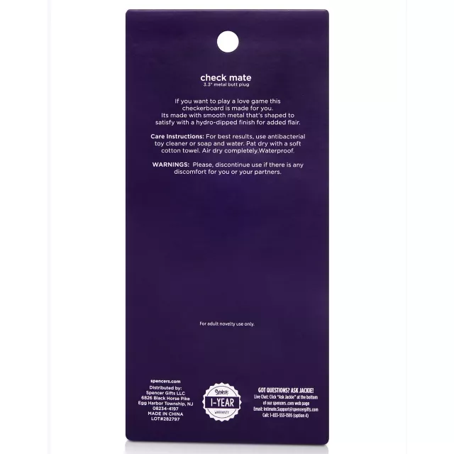 Check Mate Metal Butt Plug - Hott Love at Spencer's