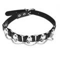 Studded Skull Chain Choker Necklace at Spencer's