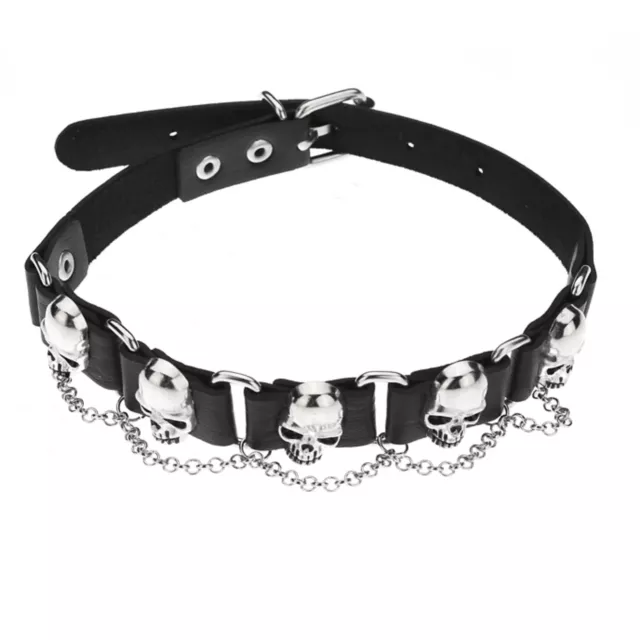 Studded Skull Chain Choker Necklace at Spencer's