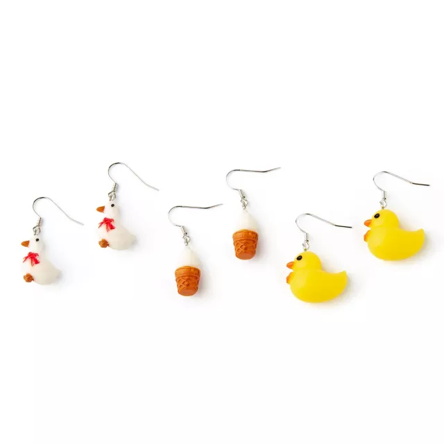 Multi-Pack Duck Ice Cream Goose Dangle Earrings - 3 Pair at Spencer's