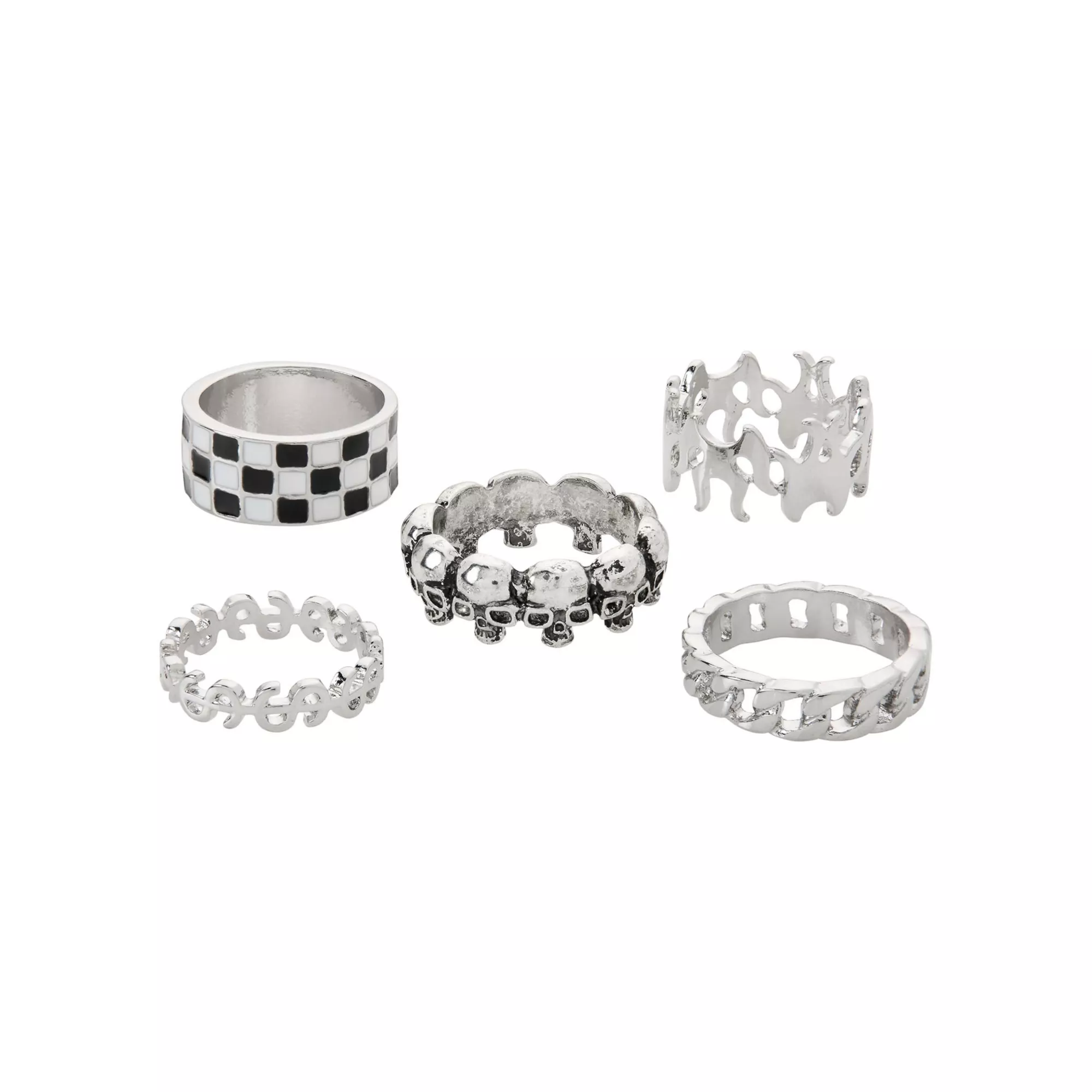 Multi-Pack Checkered Flame Rings - 5 Pack at Spencer's