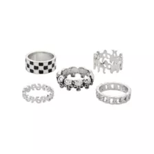 Multi-Pack Checkered Flame Rings - 5 Pack at Spencer's