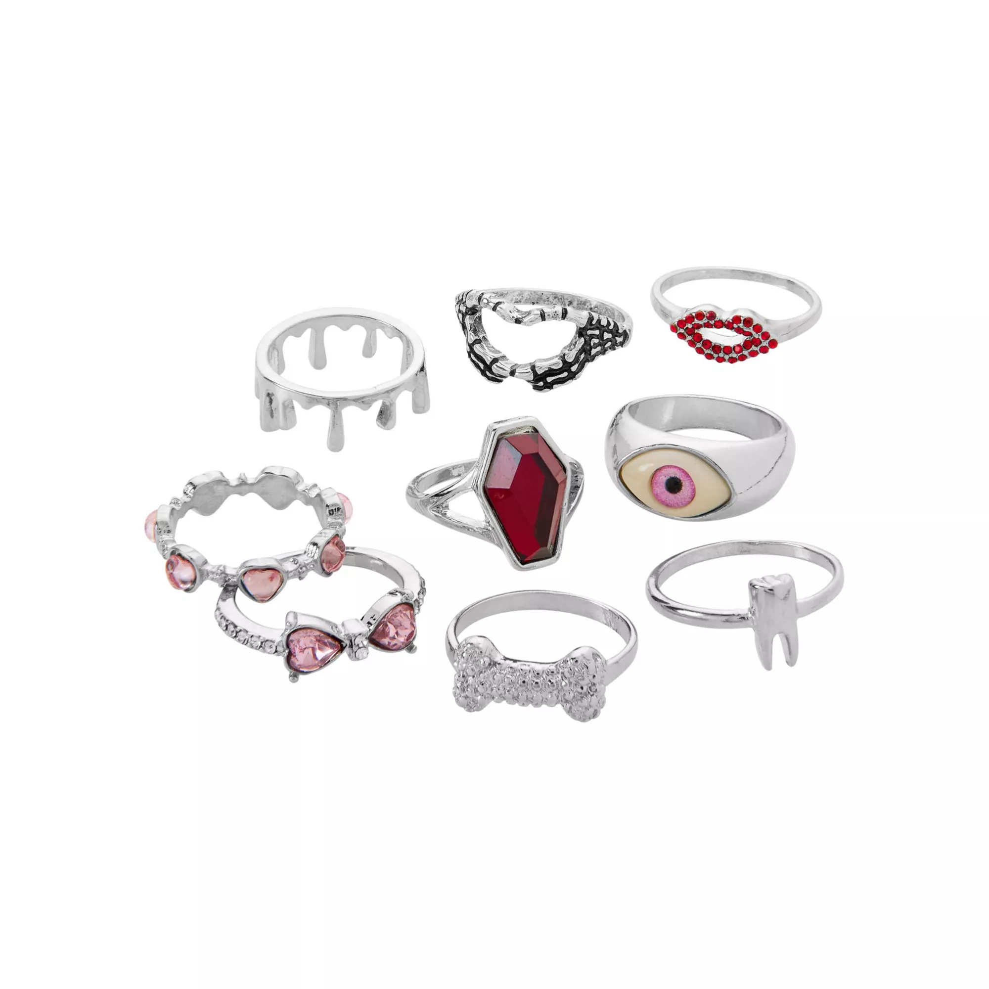 Multi-Pack Vampire Core Rings - 9 Pack at Spencer's