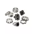 Multi-Pack Silvertone Gothic Rings - 9 Pack at Spencer's