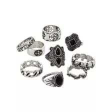 Multi-Pack Silvertone Gothic Rings - 9 Pack at Spencer's