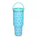 Blue and Purple Playboy Bunny Print Tumbler with Straw - 40 oz. at Spencer's