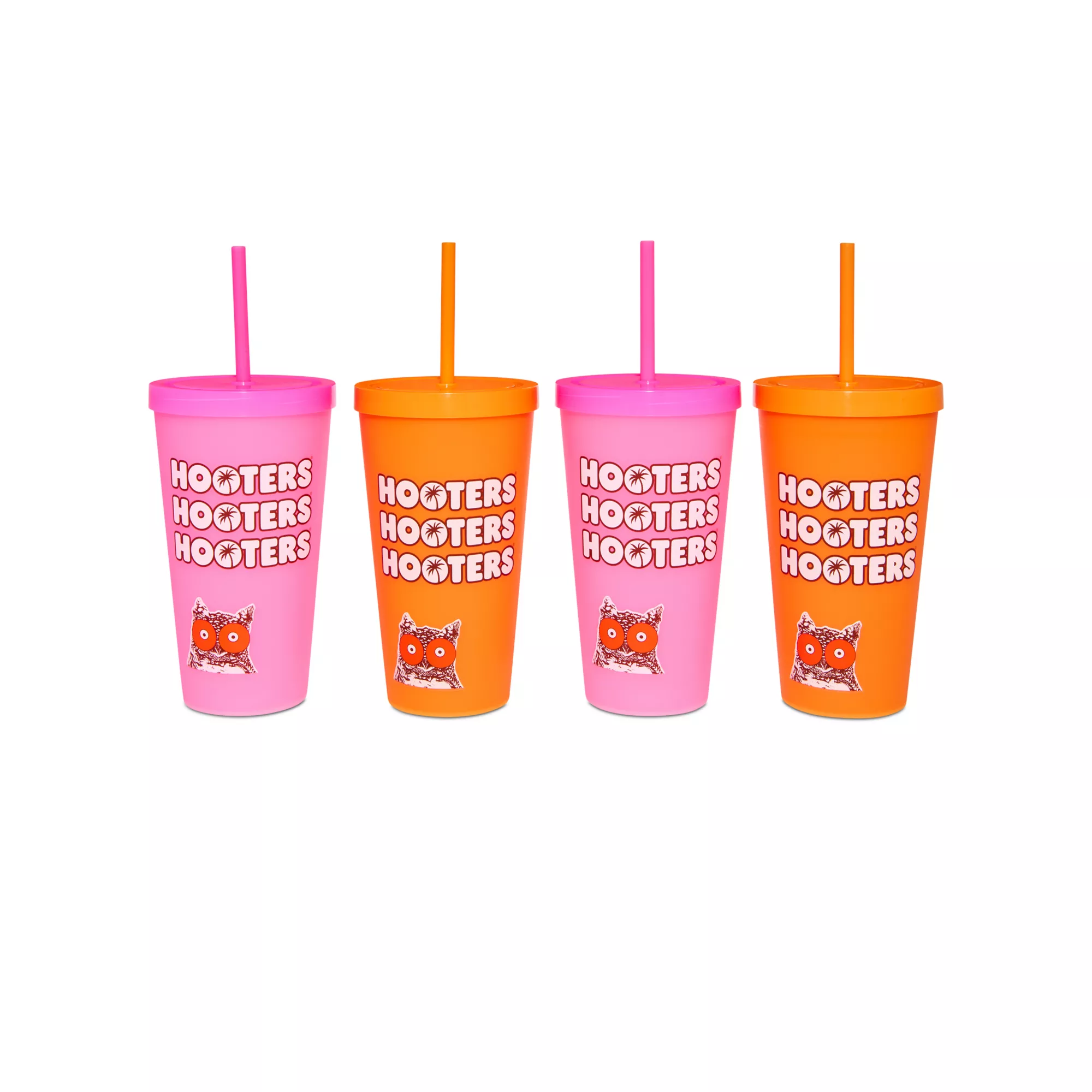 Multi-Pack Hooters Color Changing Cups with Straws 22 oz. - 4 Pack