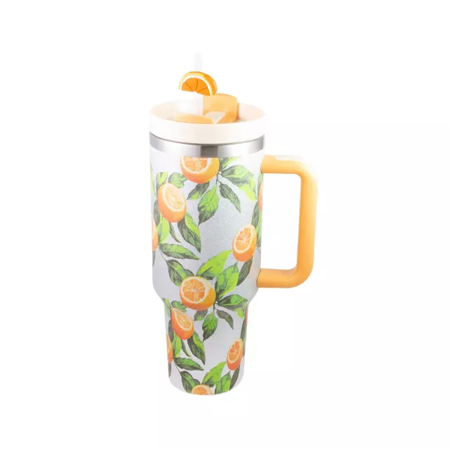 Orange Orchard Travel Tumbler with Straw - 40 oz. at Spencer's