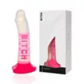 Bitch Pink Suction Cup Dildo - 7 Inch at Spencer's