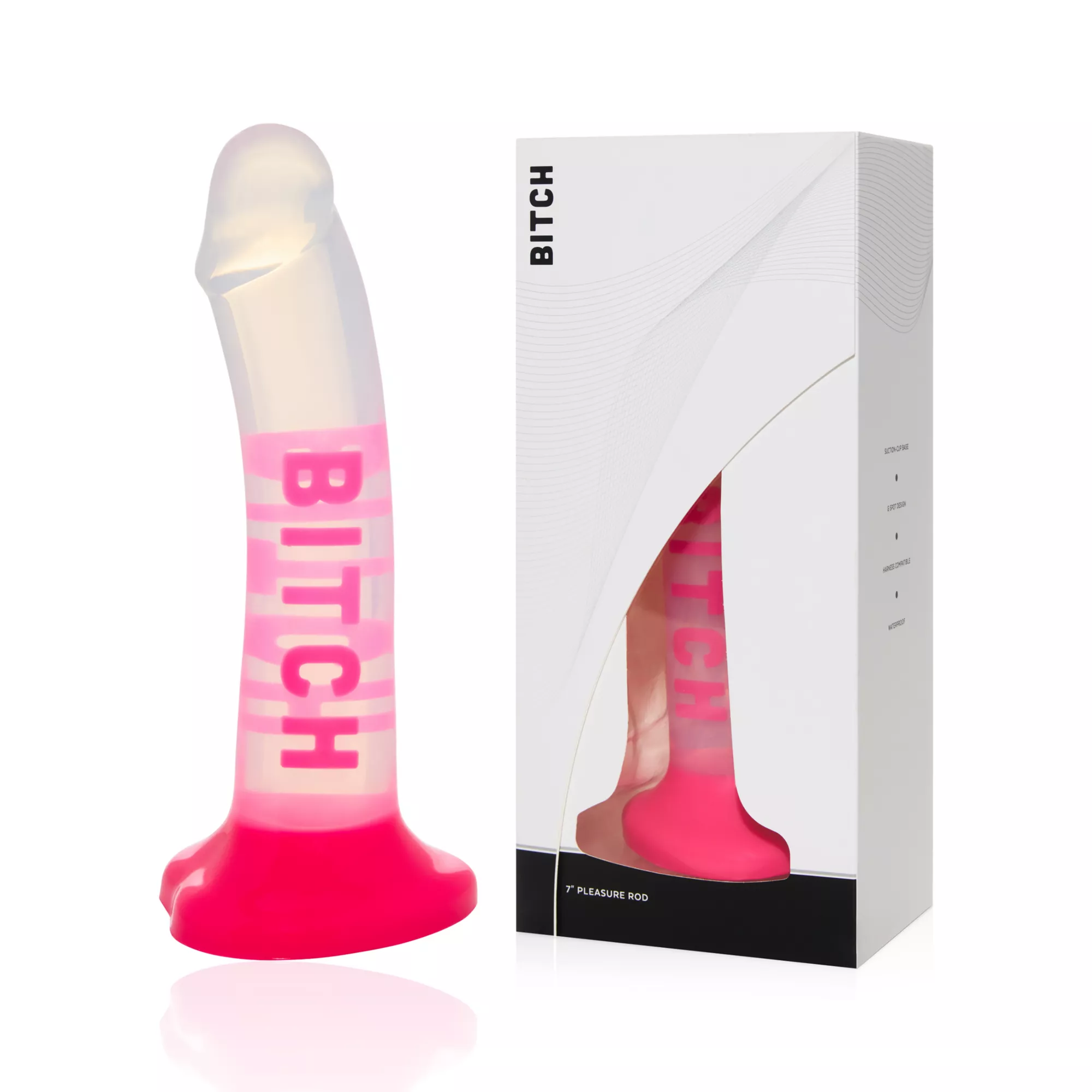 Bitch Pink Suction Cup Dildo - 7 Inch at Spencer's
