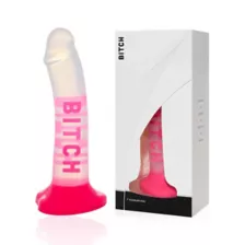 Bitch Pink Suction Cup Dildo - 7 Inch at Spencer's