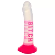 Bitch Pink Suction Cup Dildo - 7 Inch at Spencer's