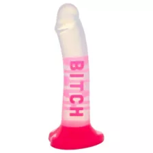 Bitch Pink Suction Cup Dildo - 7 Inch at Spencer's