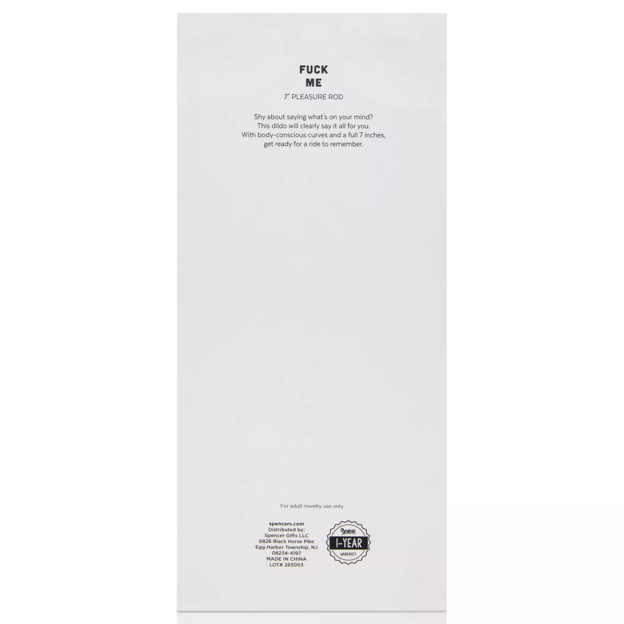 Fuck Me Purple Suction Cup Dildo - 7 Inch at Spencer's