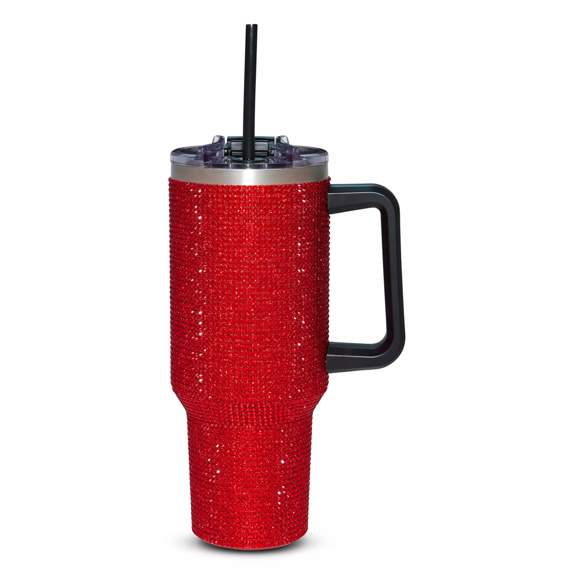 Red Bedazzled Tumbler with Straw - 40 oz. at Spencer's