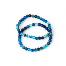 Multi-Pack Blue Agate Bead Bracelets - 2 Pack at Spencer's