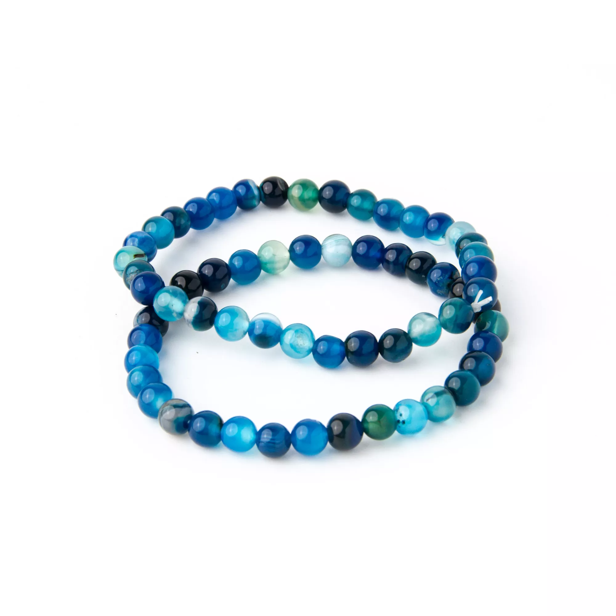 Multi-Pack Blue Agate Bead Bracelets - 2 Pack